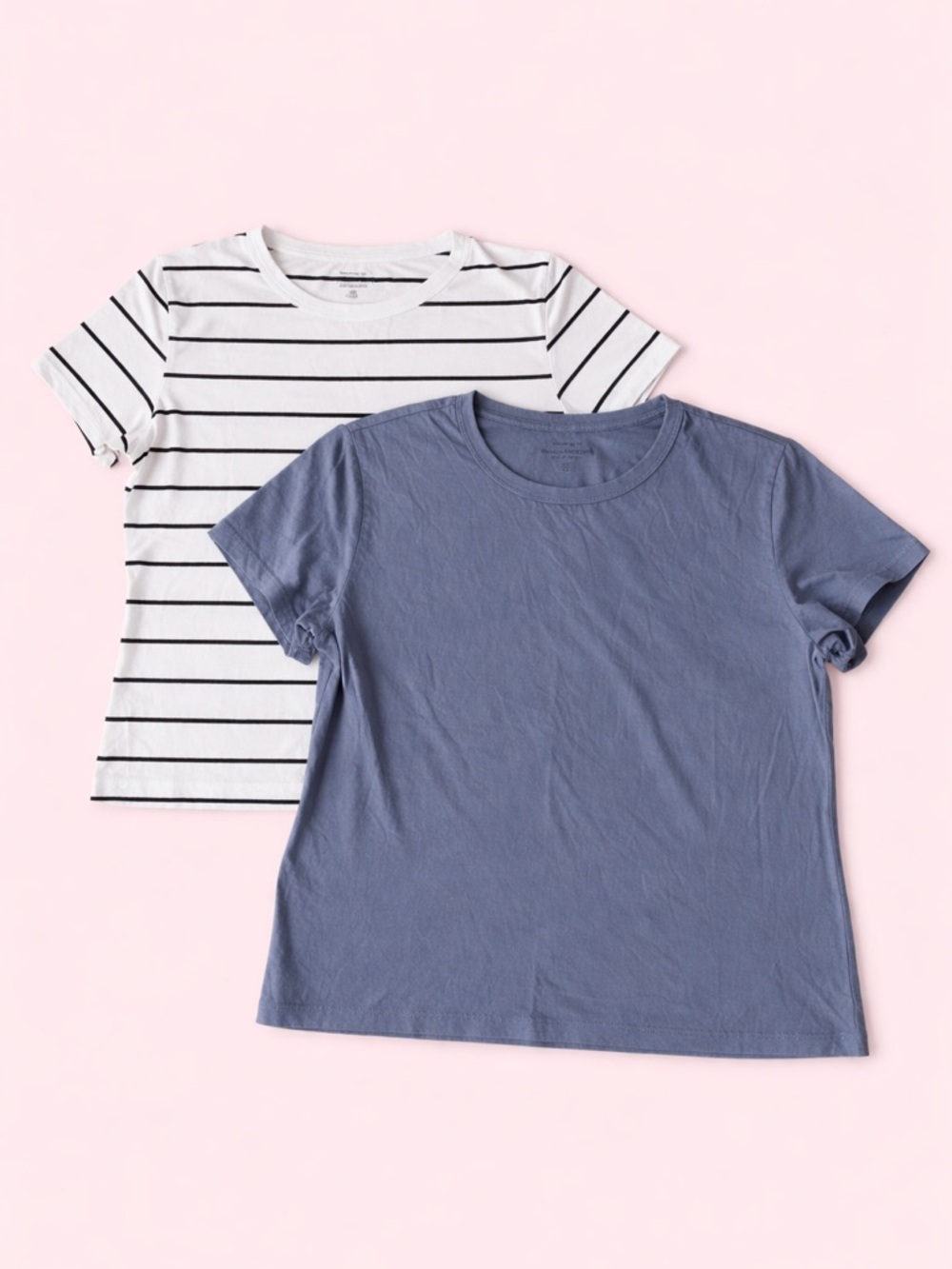 2-Pack Blue Tee & White Stripe Shirt